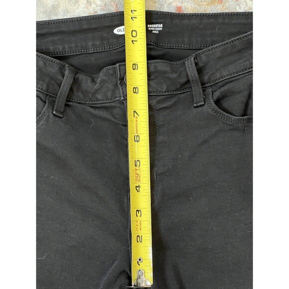 Old Navy Jeans Womens SZ 8 Super Skinny Ankle Black Distressed Raw Hem Rockstar - Picture 11 of 11
